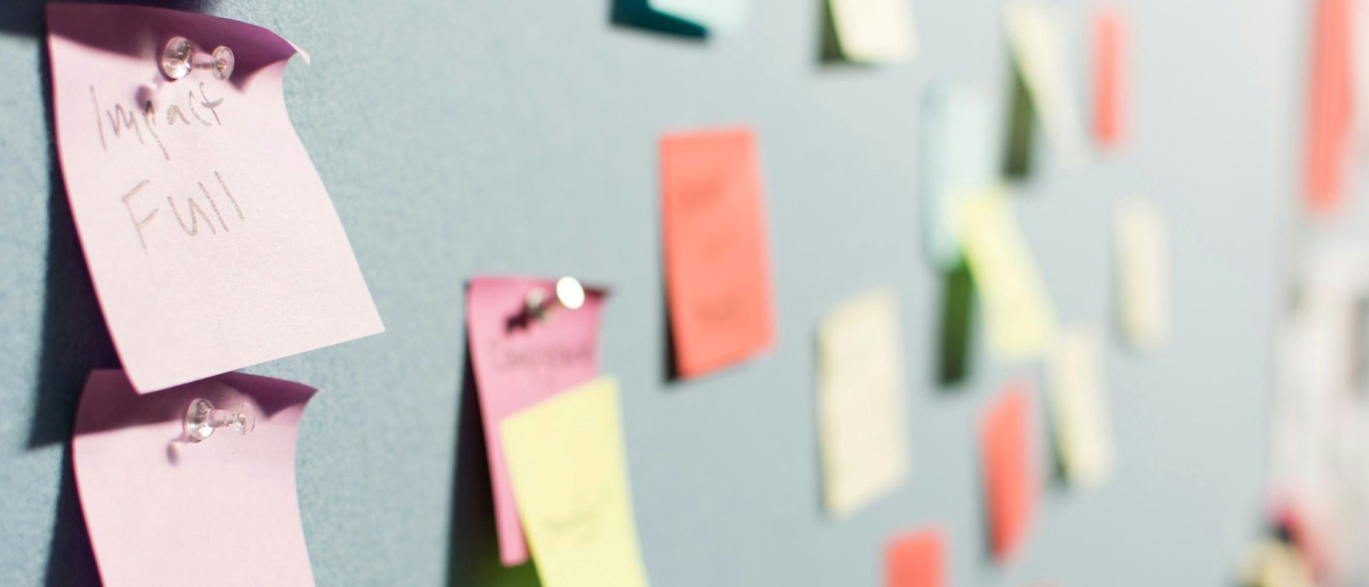 Post its mit Ideen und Stichwörtern hängen an einer Flipchart.
